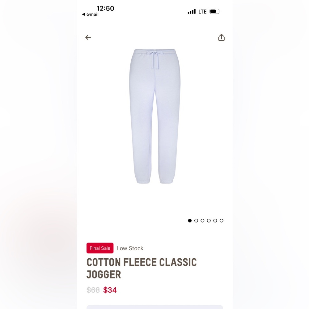 Skims Cotton Fleece Classic Jogger-Periwinkle